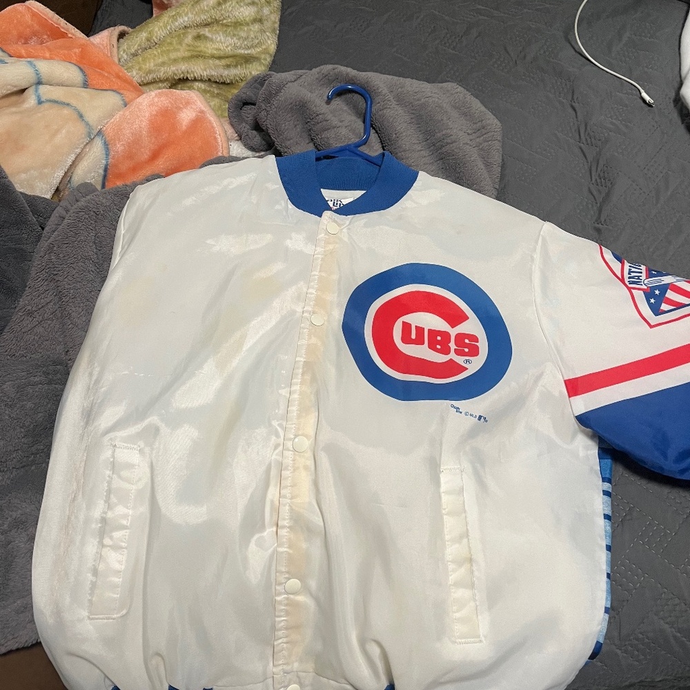 chalk line 80s vintage chicago cubs bomber jacket